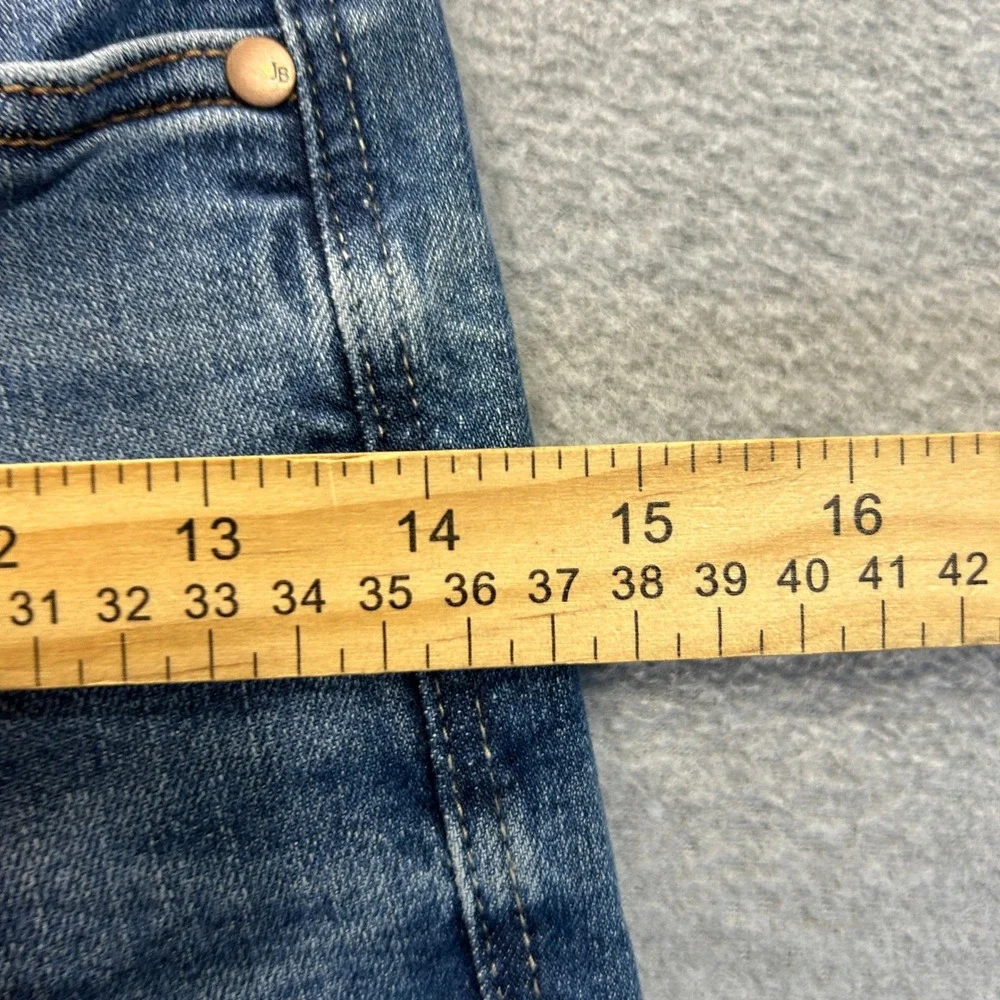 Judy BlueWide Leg Jeans Womens 0/24 HighRise Tummy Control Blue Denim Distressed